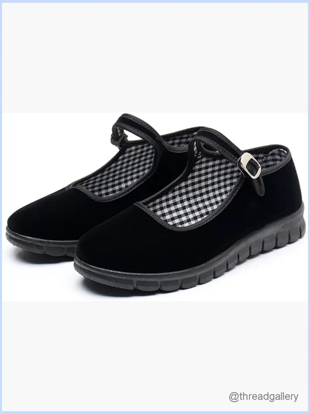 Women Ballet Flats Adjustable Strap Soft Velvet Shoes